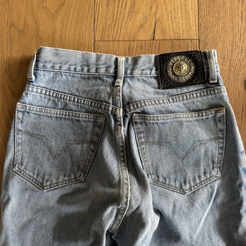 Vintage Versace Jeans Couture Women's Size 26 Blue High Waist Jeans Medusa Head